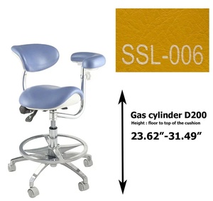 Fauteuil dentaire XZS1265 avec accoudoir pivotant, capacité 500 kg, réglage de la hauteur sur 3 niveaux, vérin à gaz BIFMA pour clinique et chirurgie - Product Image 3