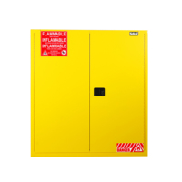 Armoire de sécurité pour liquides inflammables jaunes SAI-U SC2110Y, homologuée FM CE, avec roulettes pour fûts, pour laboratoire et industrie