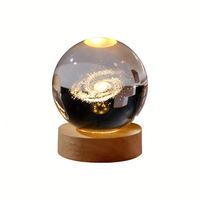 Lampe de nuit en cristal gravé au laser 3D avec LED USB, thème lune, lampe de bureau, lumière naturelle, décoration personnalisée pour la maison, cadeau