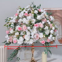 Nouvelle boule florale rose en soie artificielle pour la décoration de table de mariage, chandelier et centre de table en vase