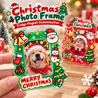 Aimants de réfrigérateur personnalisés pour cadeaux touristiques de Noël, aimants de réfrigérateur en acrylique pour souvenirs de vacances, impression UV, fabricant en gros