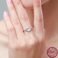 Nuevo Anillo de Plata Pura S925 con Circonita de Alta Calidad, Chapado en Platino, Joyería de Boda