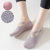 Chaussettes de yoga et de pilates pour femmes avec logo personnalisé, antidérapantes, respirantes, en coton et nylon tricoté, douces et chaudes, pour le sport