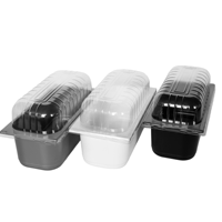 Conteneur rectangulaire en PET de qualité alimentaire de 5 L pour crème glacée, avec couvercle hermétique, logo personnalisé, réutilisable, résistant au congélateur, pour supermarché
