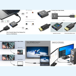 Adaptador <span class=keywords><strong>BENFEI</strong></span> Chapado en Oro de DVI a VGA Macho a Hembra para Laptop o PC - Product Image 2