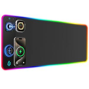 لوحة ماوس لاسلكية للشحن بتقنية RGB كبيرة الحجم مخصصة 3 في 1 مقاومة للماء للألعاب - Product Image 1