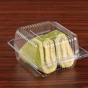 High Quality Cake Cookie Containers Disposable Plastic Boxes With Lid For Dessert Supermarket