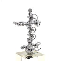 Trofeo Metálico con Forma de Árbol de Navidad, Premio Personalizado para la Industria Petrolera