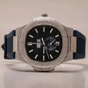 Originele Merk Handgemaakte Premium Kwaliteit Automatische Beweging Band Iced Out Unisex Luxe Fijne Sieraden Moissanite Diamond Horloge
