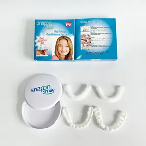 2 pares de carillas de dientes para blanquear dentaduras postizas, cubierta de dientes postizos temporales, sonrisa perfecta, ajuste cómodo, Kit de dentadura