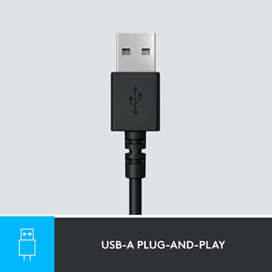 <span class=keywords><strong>Casque</strong></span> filaire USB Logitech H390 avec micro anti-<span class=keywords><strong>bruit</strong></span>, haut-parleurs de 30 mm et commandes intégrées pour PC, Mac, bureau et télétravail - Product Image 4