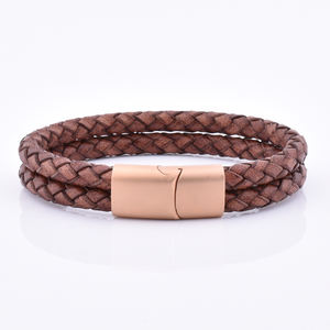 Hommes Bijoux À La Mode Marron Hommes Vintage Bracelet En Cuir Tressé Bracelet - Product Image 6