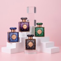 Vente en gros d'usine, flacons de parfum carrés en verre de 100 ml, flacon de parfum arabe de luxe, flacon vide personnalisé, estampage à chaud en or