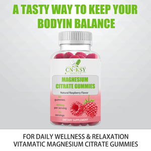 סוכריות גומי מגנזיום ציטרט 600 מ\\\"ג למנה, טעם פטל טבעי, תוסף תזונה טבעוני לאיזון הגוף, רב מכר - Product Image 5