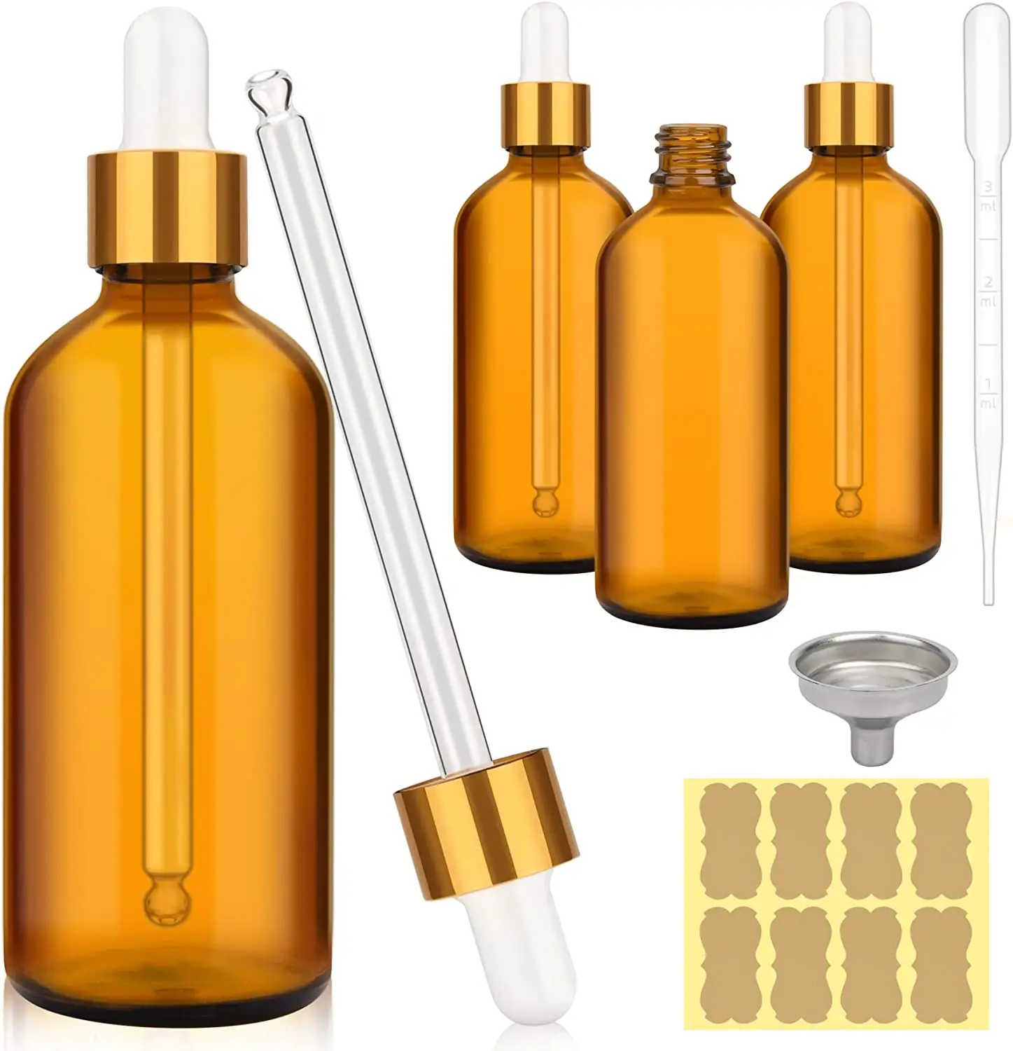 Wholesale factory custom amber cylinder hair oil cosmetic serum glass dropper empty bottle for essential oil