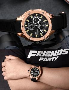 Reloj de cuarzo MEGIR 2053 hecho en china para hombre, correa de goma excel, pantalla de fecha, reloj deportivo impermeable - Product Image 5