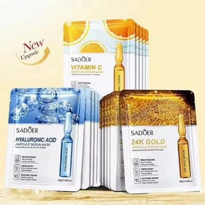 <span class=keywords><strong>Mascarilla</strong></span> <span class=keywords><strong>Facial</strong></span> Antienvejecimiento Blanqueadora con Ácido Hialurónico Dorado de 24 K y Vitamina C para Todo Tipo de Piel - Product Image 1