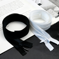# 3 Fermetures éclair en nylon invisibles à extrémité ouverte, bord dentelle, noir et blanc, pour doudounes légères, oreillers et accessoires vestimentaires