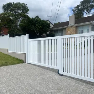 Paneles de valla de listones de aluminio de estilo moderno Paneles de valla decorativos Puertas y vallas de aluminio de metal para patios delanteros