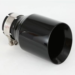 Punta de escape universal de acero inoxidable negro brillante de fábrica para modificación de automóviles - Product Image 3