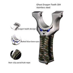 Haute précision en acier inoxydable sans cravate Dragon-dent Quickshot arc coupe-fil fantôme démon petit monstre peau plate fronde chasse - Product Image 5