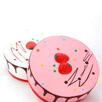 Jouet anti-stress en PU à rebond lent, surdimensionné, en forme de gâteau rond à la crème mousse, pour vitrine, à presser, 14+