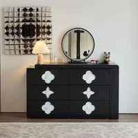 Commode moderne en bois massif de frêne écologique, avec coiffeuse escamotable Clover intégrée et tiroirs, pour chambre et salon