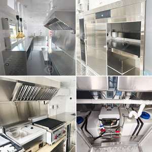 Camion de restauration barbecue carré, remorque alimentaire mobile, grill, fumoir, remorque alimentaire en fibre de verre personnalisée, échantillon avec véranda pour bonbons et chips - Product Image 3