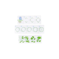 Mahjong américain sculpté portable en acrylique blanc à 1 couche, motif floral macaron pastel, luxe moderne, mignon, pour soirées entre amis