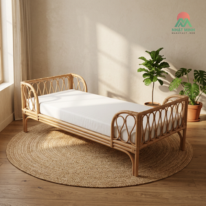 เตียงเด็กหวาย นัท มินห์ ดีไซน์ทรอปิคอล รุ่นธรรมชาติ สำหรับเด็กอายุ 3-8 ปี - Product Image 3