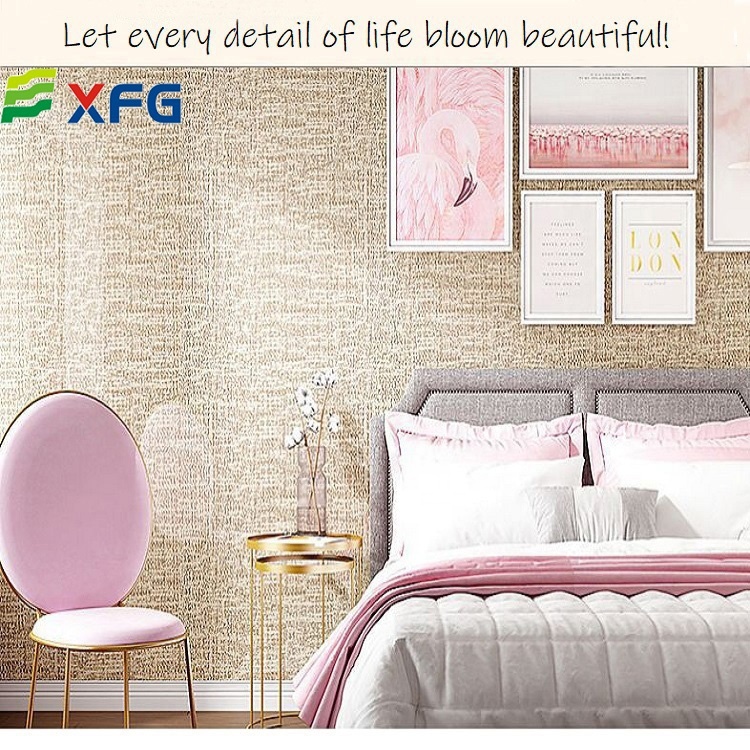 Japanese Style Pvc Simple Clinen Texture Wall Covering Paper Adhesive Waterproof Wallpaper for House Living Room Deco · image 5