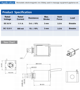 Électroaimant bistable DC 6V 12V, micro-solénoïde électromagnétique pour verrouillage d'équipements mécaniques. - Product Image 6
