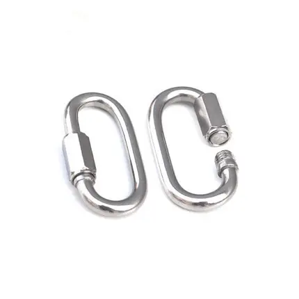 Bán Buôn 925 Starling Bạc Carabiner Hình Bầu Dục Clasp Khóa Kết Nối 10*16MM