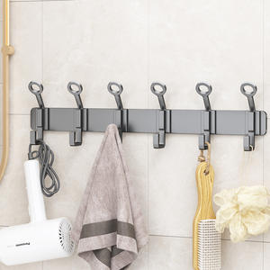 Meiruide Over Door Hooks 3 Pack <b>Gun</b> Ash Rectangle Clothing Organizer Hook Type Storage Rack For Clothes Hats <b>Bags</b> - Product Image 4