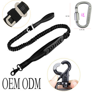 Tactical <b>Dog</b> <b>Leash</b> With Shock Absorption Black Fabric Pet Walking <b>Leash</b> For Outdoor Use - Product Image 3