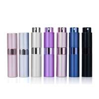 Flacon Spray Métallique Rond Twist-Up 8ml en Aluminium Portable Rechargeable pour Parfum Atomiseur
