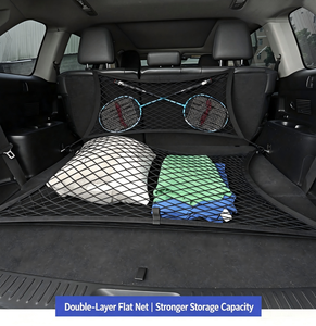 Red de Seguridad para Equipaje de <span class=keywords><strong>Coche</strong></span> de Doble Capa No Elástica, Bolsa de Malla para Carga de Maletero, Venta Caliente de Fábrica - Product Image 4