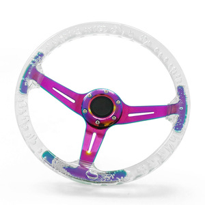 Pièces automobiles, volant en acrylique à 3 branches, transparent, en cristal, modification de voiture de course, luminescent dans le noir - Product Image 2