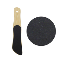 Lime à pieds en papier de verre pour pédicure, manche en bois, soin des pieds pour peaux dures, lime double face