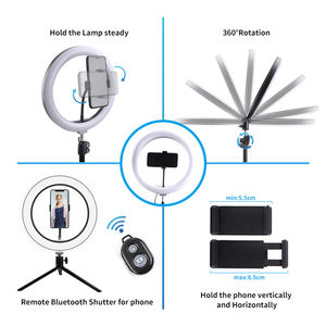 Anillo de Luz LED con trípode para estudio de fotografía, lámpara de anillo con soporte para teléfono, vídeo en vivo, <span class=keywords><strong>Tiktok</strong></span>, <span class=keywords><strong>Aro</strong></span> de Luz para maquillaje - Product Image 6