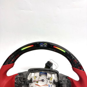 Volant personnalisé en fibre de carbone avec cuir perforé <span class=keywords><strong>rouge</strong></span> pour les modèles Range Rover Sport Velar <span class=keywords><strong>Evoque</strong></span> - Product Image 3