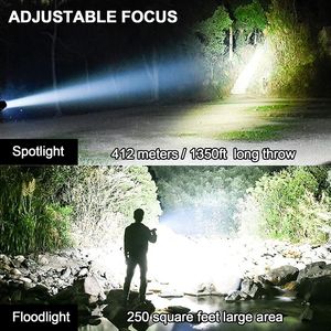 5000 Lumen zoom siêu sáng <span class=keywords><strong>LED</strong></span> JP Đèn pin mạnh mẽ <span class=keywords><strong>Torch</strong></span> ánh sáng lunterna USB sạc dài phạm vi kim loại COB <span class=keywords><strong>Led</strong></span> đèn pin - Product Image 4