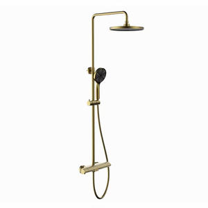 Wholesale Vimijia Minimalist All-Copper Brushed Gold Thermostatic Wall-Mounted <b>Top</b> <b>Spray</b> Shower Head Bathroom Fixtures - Product Image 3
