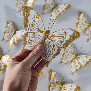 Bf18006 long lanh LÔNG BƯỚM nhân tạo bán buôn cho trang trí đám cưới trang trí Giáng sinh hoa sắp xếp - Product Image 2