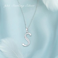 Mode bijoux personnalisés 925 argent Sterling Alphabet Initial S opale lettre collier