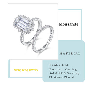 แหวนมอสซาไนต์ทรงเหลี่ยมมรกต 5.72 กะรัต ประดับมรกตตรงกลาง พร้อมวงแหวนแบบเต็มวง ทำจากเงินแท้ 925 สำหรับผู้หญิง ของขวัญเครื่องประดับสำหรับงานแต่งงาน - Product Image 2