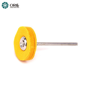 แผ่นขัดมินิมัสลิน ORO ขนาด 22 มม. สีเหลือง สโนว์ไวท์ สีขาวนม แบบผ่านการเตรียมพื้นผิวแล้ว พร้อมแกนขนาด 2.35 มม. สำหรับเครื่องมือโรตารี่ ใช้สำหรับขัดเงาเครื่องประดับ - Product Image 4