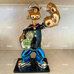 Scultura in Resina di Popeye <span class=keywords><strong>con</strong></span> Gelato a Forma di Dollaro, Decorazione Artistica per la Casa - Product Image 4