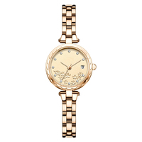 Montre Bracelet Charme 2026 Or Rose Champagne Résistante à l'Eau Élégante pour Femme Quotidien et Soirée