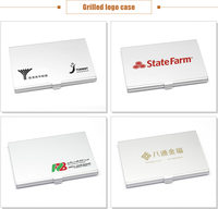 Boîte à cartes de visite en alliage d'aluminium personnalisée en gros, boîte à cartes de visite portable en métal de couleur, porte-cartes de visite de luxe personnalisé avec logo